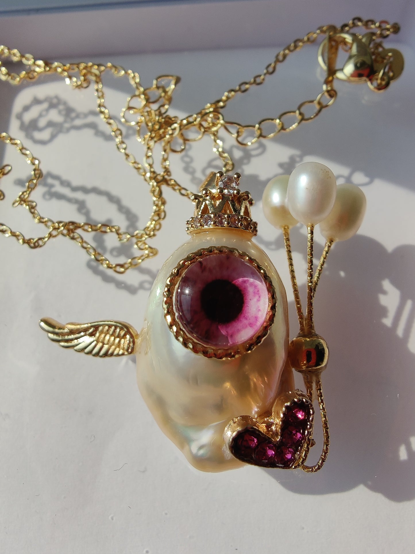 Unique Ghost Baroque Freshwater Pearl Pendants Necklace