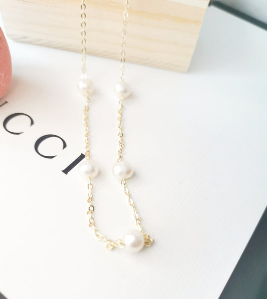 Tiny Pearl Necklace,Bridesmaid Gifts