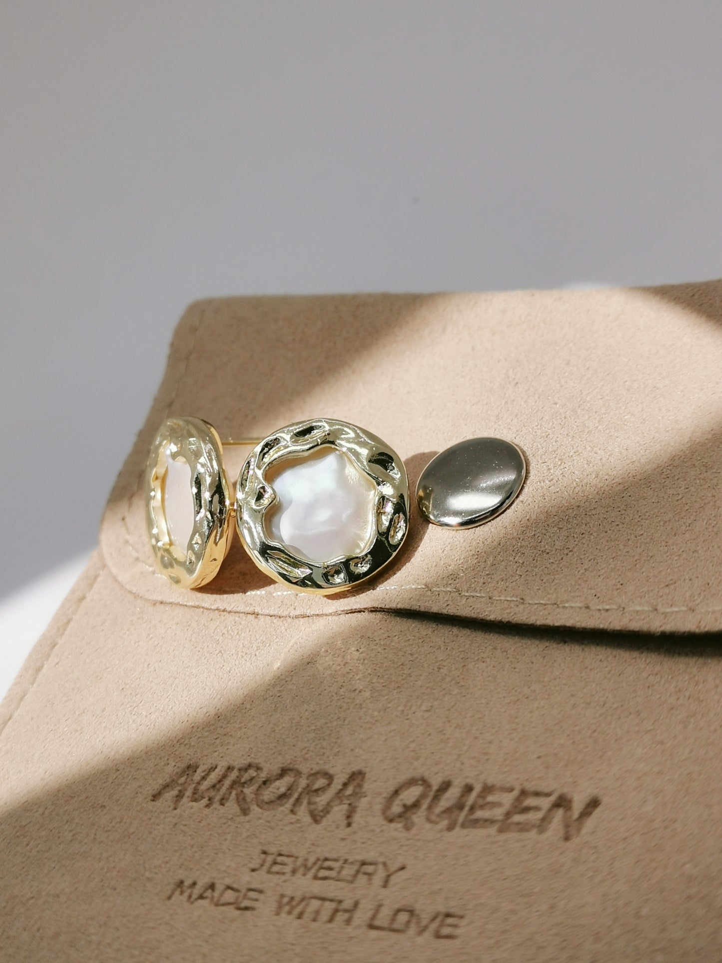 Vintage Round Baroque Pearl Earrings